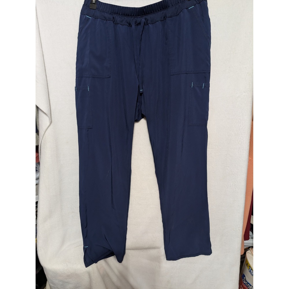 ScrustarLabel Navy Blue Scrub Pants Womens Large Cargo Drawstring
